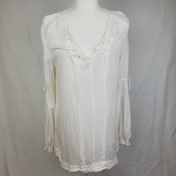 Free People Tops - Free People Long Sleeve White Tunic/Coverup